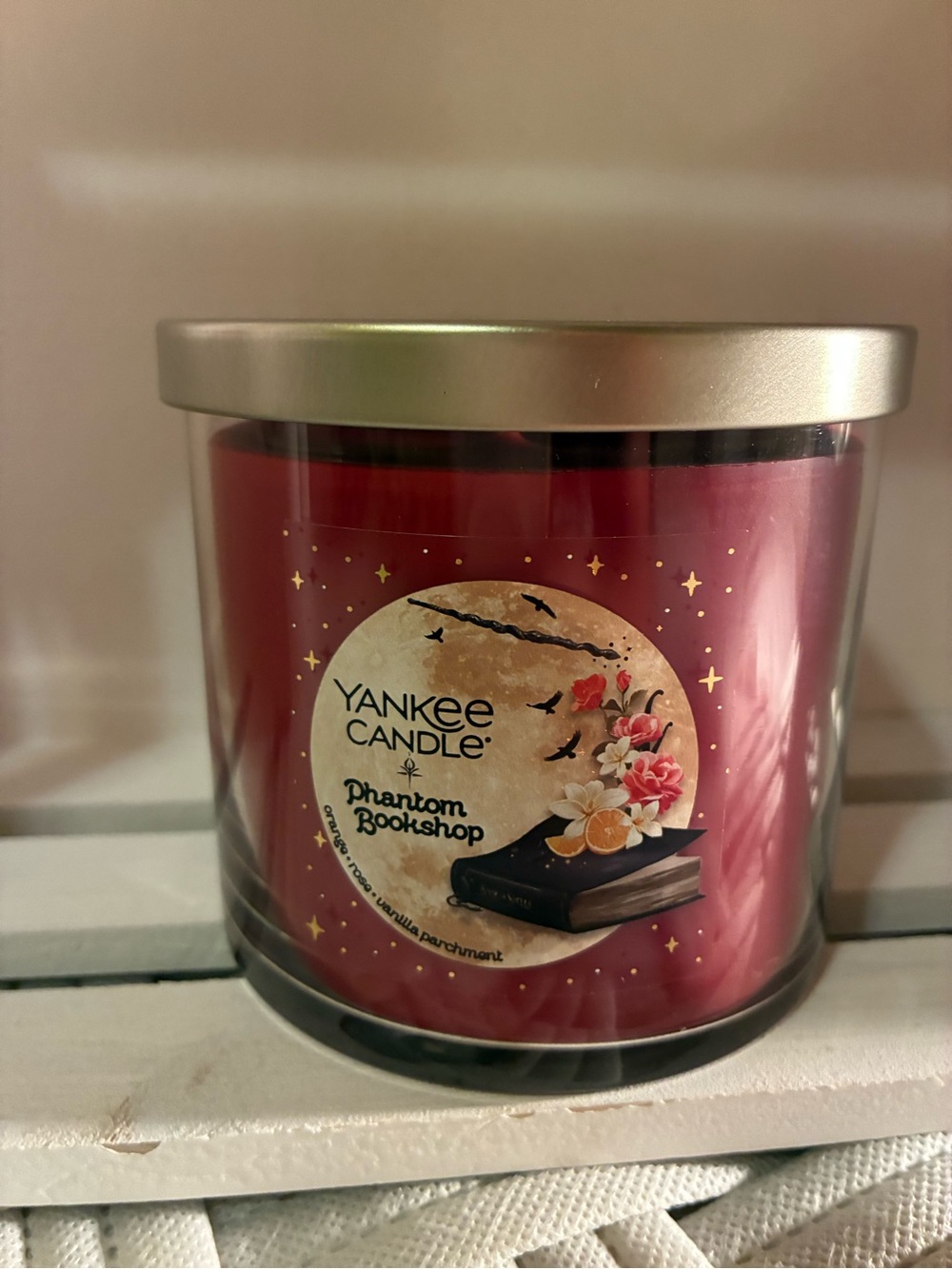Yankee Candle Phantom Bookshop 3 wick Candle - Burgundy